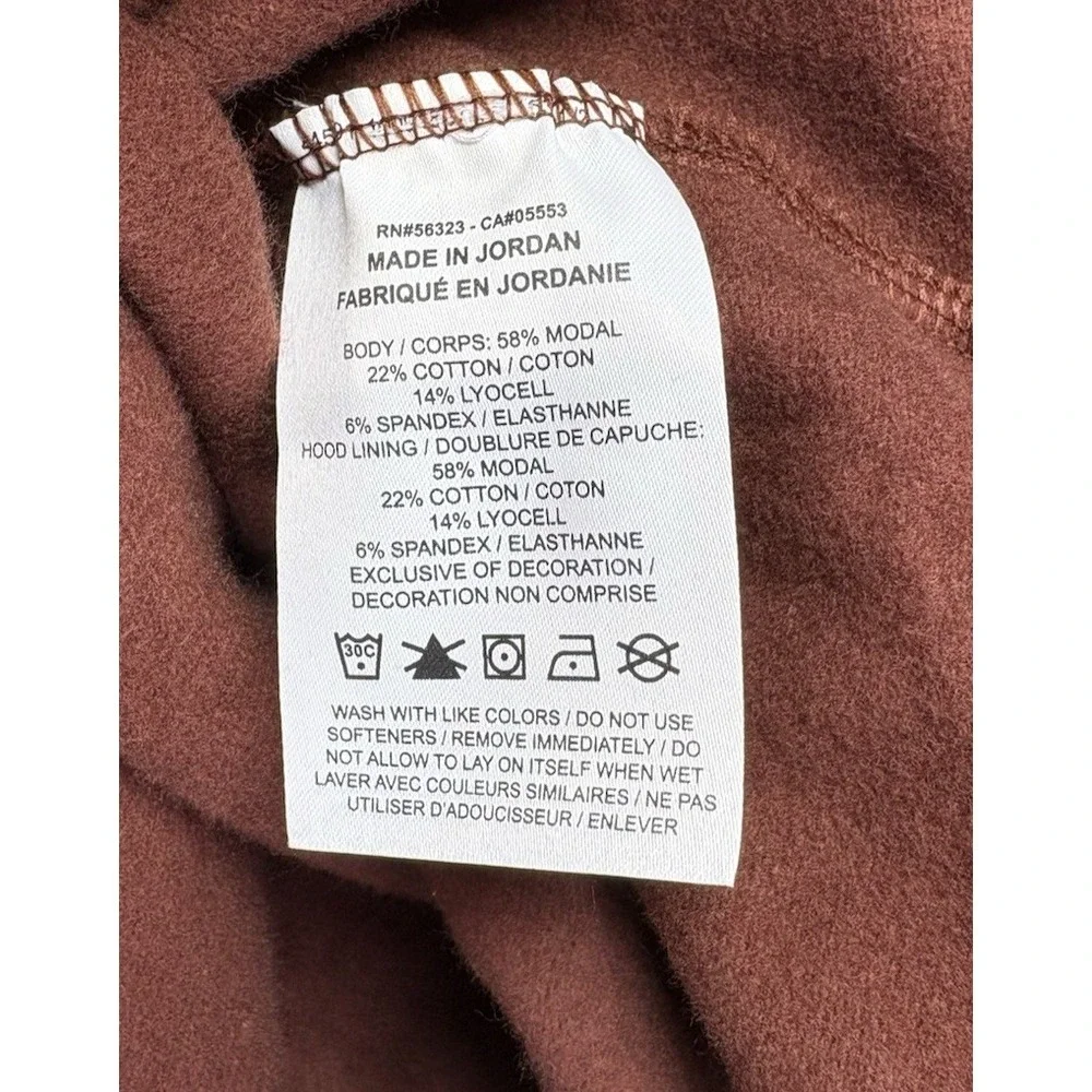 Nike Yoga Luxe Womens 2X Therma-FIT Fleece Hoodie Brown Cropped Oversized Plus
